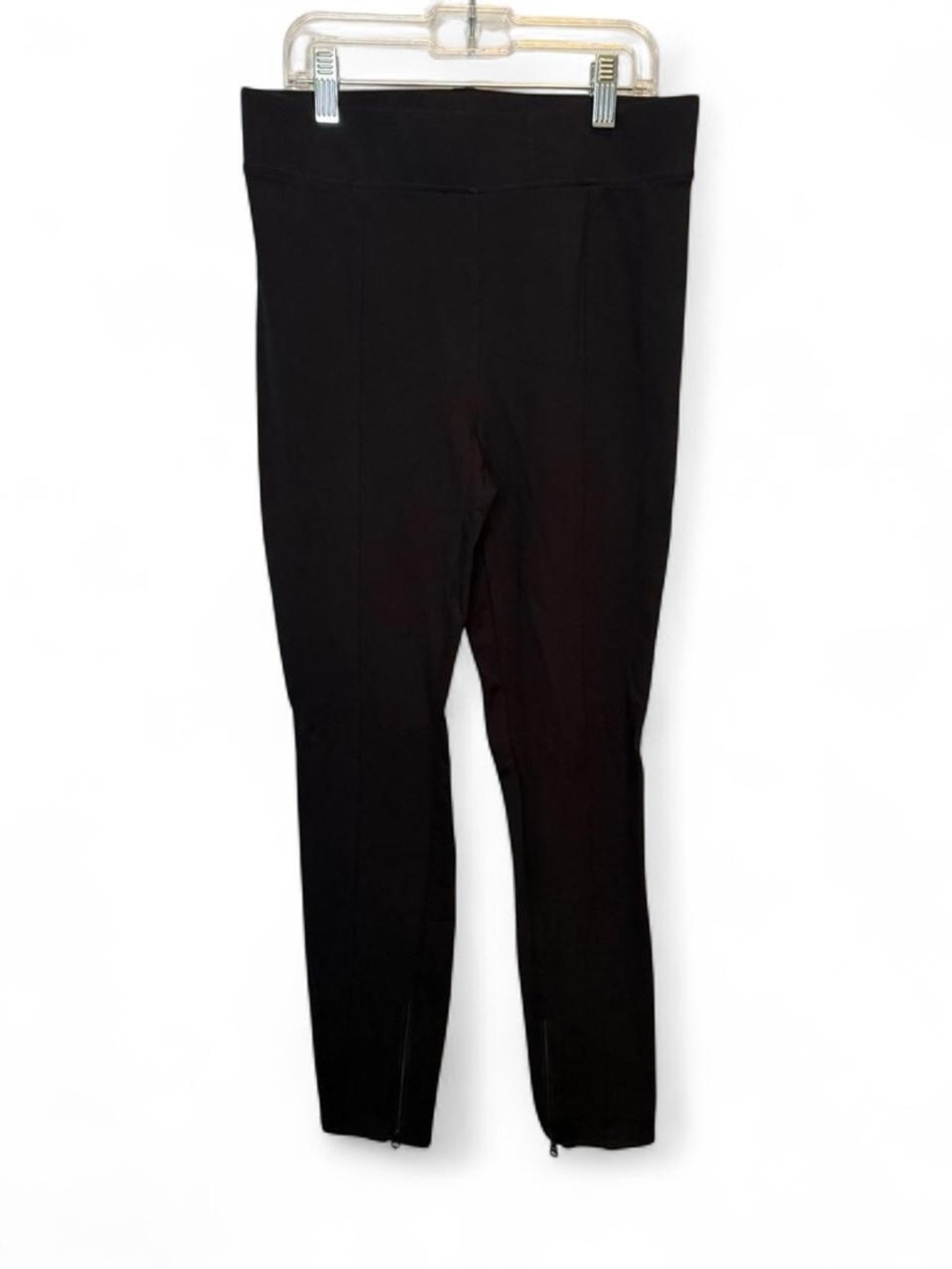 Elie Tahari Black Techno Stretch Slim Ankle Zip Pants Size Small